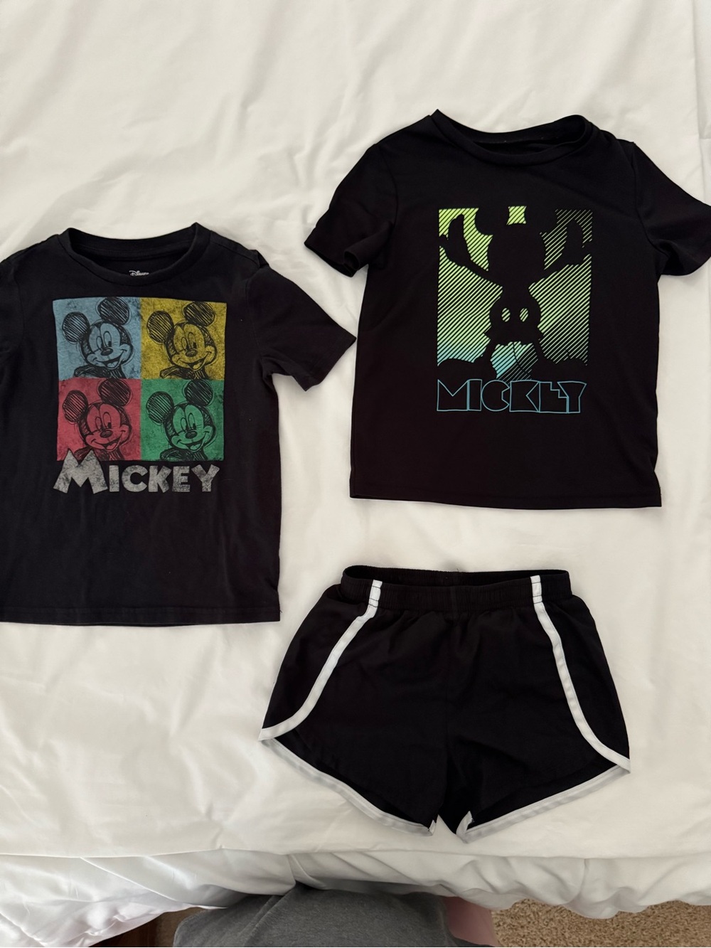 Disney Black Mickey Graphic Short Sleeve Top and Shorts Set